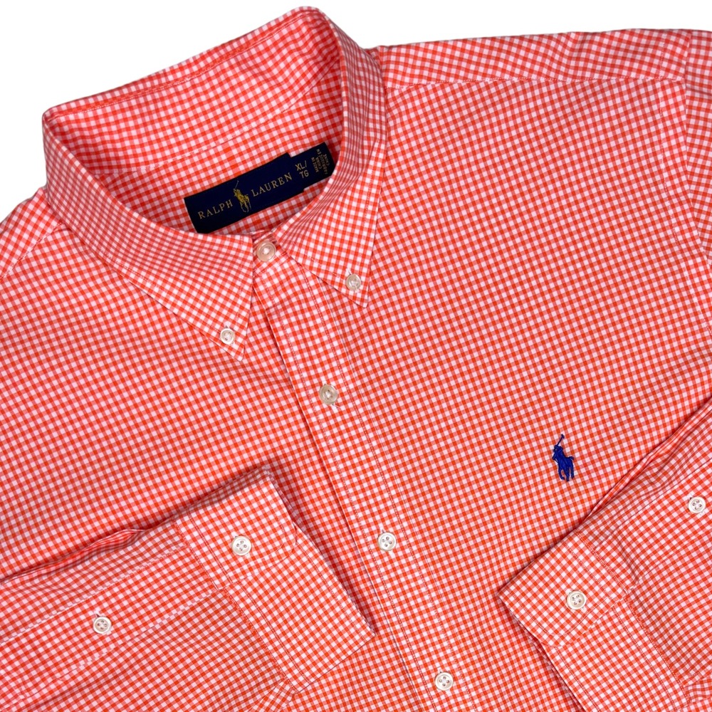 Ralph Lauren Shirt Mens Checkered Button Down Pony Sz XL Academia Preppy Vibrant